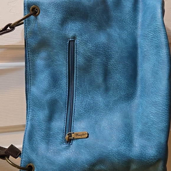 Wrangler Vegan Leather Western Purse Satchel Turquoise Bag - Picture 3 of 11